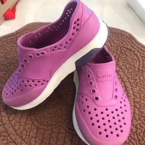 Girls Purple Native Kids Shoes - Size 8